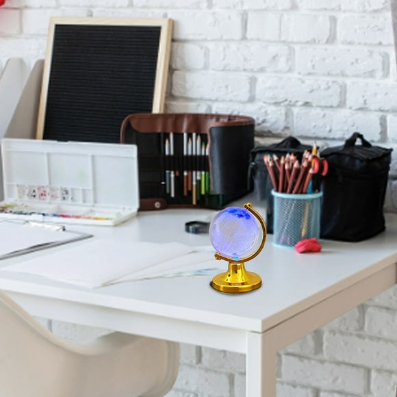 Ornement de Bureau Mini Globe Fille Cœur Ornement de Table Décoration de Bureau Transparente pour Élégant et Maisons