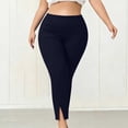 thumbnail image 6 of BRELIL Women's Plus Size High Waisted Stretch Ankle Pants Casual Solid Leggings Trousers Loose Fit Comfortable Yoga Lounge Pants Fall Winter Outfits, Dark Blue 4XL, 6 of 8
