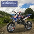 thumbnail image 2 of AQCW 49cc Kids Mini Dirt Bike,2-Stroke Gas Power Motocross Pocket Motorbike with Front Rear Disc Brakes, Racing Max Speed 40KM/H (Blue), 2 of 10