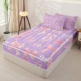 thumbnail image 2 of Manfei Pink Purple Bow Zipper Full Size Comforter Sets with Fitted Sheet and 2 Pillowcases For Kids,Cute Coquette Bow Pattern Zipper Bedding Set For Girl,Pink Reversible,4 Pieces, 2 of 7