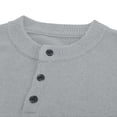 thumbnail image 6 of HOOMEUMY 2026 Sweatshirt Men Lightweight Solid Color Crew Neck Spring Button Knitted Sweatshirt Long Sleeve Comfy Pullover (Gray,XL), 6 of 9