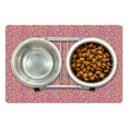 thumbnail image 1 of Leopard Pet Mat for Food and Water, Bold Blobs of Paint Stains Funky Print on a Cold Toned Background, Non-Slip Rubber Mat for Dogs and Cats, 18" X 12", by Ambesonne, 1 of 2