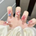 thumbnail image 5 of Heallor-uñas postizas de Ballet francés, manicura de cobertura completa, 24 piezas, corazón de amor, larga, desmontable, 5 of 5