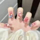 thumbnail image 5 of Heallor-uñas postizas de Ballet francés, manicura de cobertura completa, 24 piezas, corazón de amor, larga, desmontable, 5 of 5