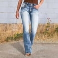 thumbnail image 2 of Women's High Waisted Jean Stretchy Elastic Waist Straight Leg Denim Pant Casual Loose Trendy Y2K Trousers, 2 of 9