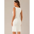 thumbnail image 3 of DARING DIVA Women's Summer Sleeveless Elegant Plaid Bodycon Dresses L White, 3 of 6