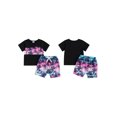 thumbnail image 2 of Suealasg Baby Boys 2 Piece Summer Beach Clothes Set Short Sleeve Leaf Print Patchwork Tops + Shorts Set  6M 1T 2T 3T Toddler Boys Casual Vacation Outfits, 2 of 9