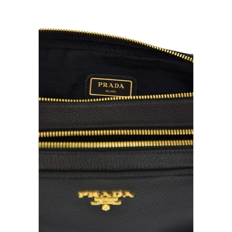 Prada Vitello Phenix Double Zip Crossbody Bianco White in Leather with  Gold-tone - US