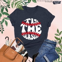 Faux Glitter Tis The Season Baseball Shirt, Baseball Shirt, Baseball Mom Tshirt, Baseball Game Day Tee, Sports Team, Baseball Fan Tshirt All Size S-5XL
