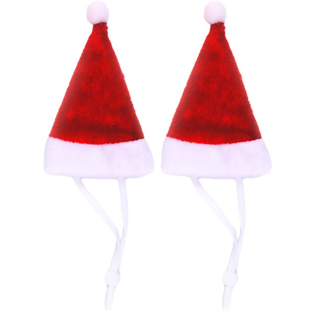 Disfraz de conejillo de Indias de 2 piezas, gorro navideño para gatito, gorro navideño para mascotas, gorro de Papá Noel, accesorios para la cabeza