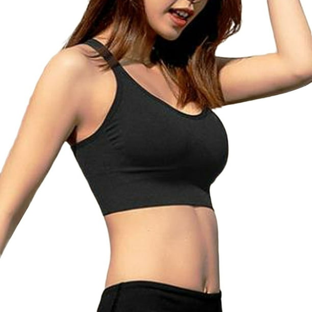 New Women Sports Bras Ladies Solid Summer Stretch Elastic Solid Skinny Fitness  Sports Exercise Home Gym Wear 