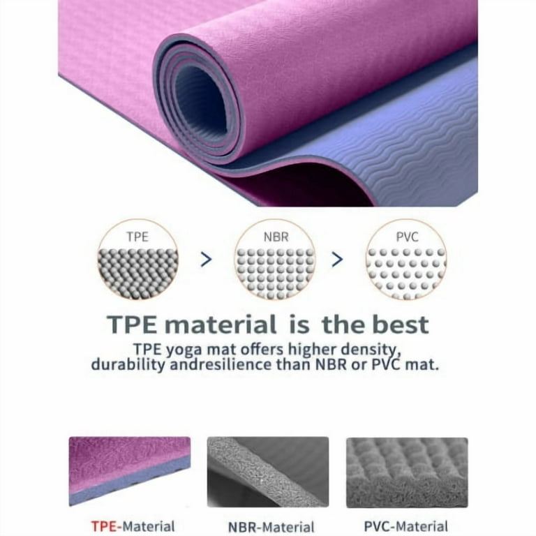 WINGOMART Yoga Mat with Alignment Lines TPE Two Sides Anti-Tear