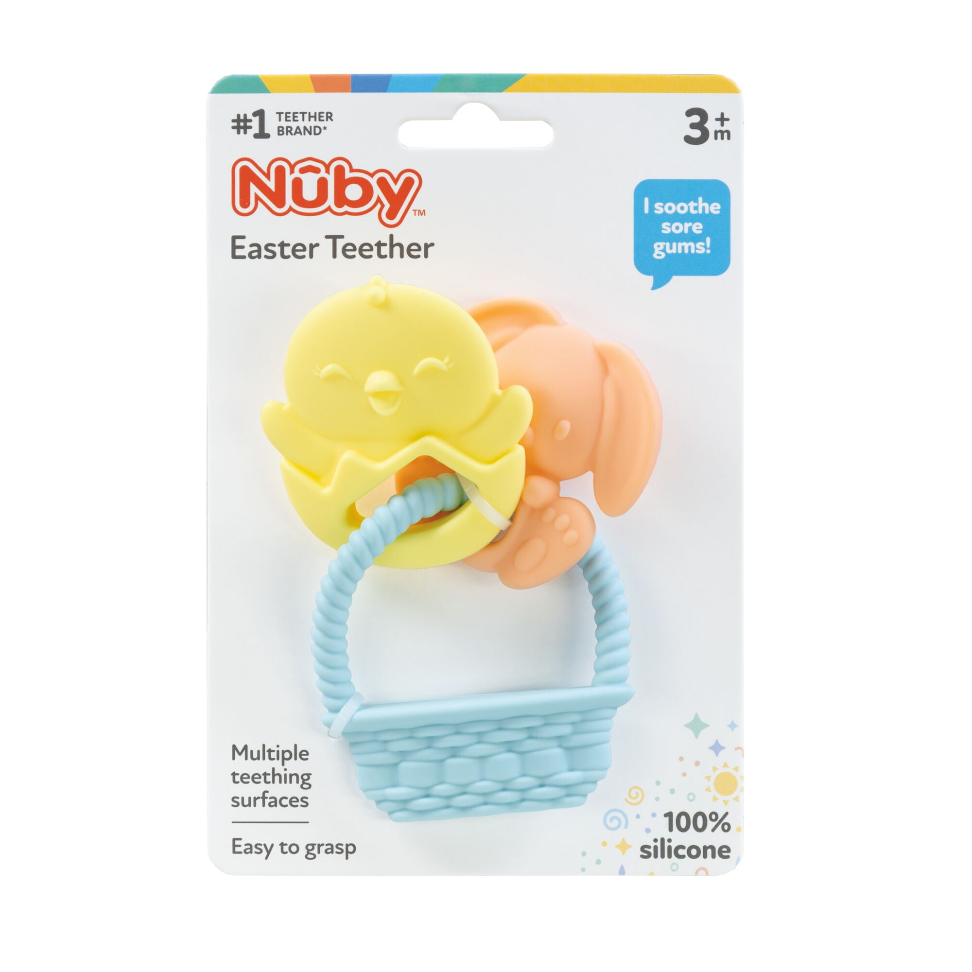 Nuby Silicone Easter Basket Teether with Bunny & Chick