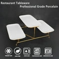 thumbnail image 4 of 3 Tier Serving Trays for Party, 12.2 Inch Porcelain Serving Platters and Tiered Trays, Foldable Sturdy Gold Stand, for Food Display, Fruit, Cake Dessert, Decoration Entertaining, White, 4 of 7