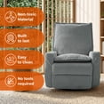 thumbnail image 3 of GASEE Baby Upholstered Glider Recliner Rocking Chair 360° Swivel for Nursery and Living Room – Corduroy Blue, 3 of 10