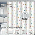 thumbnail image 6 of Retro Cute Colorful Raindrop Shower Curtain Set for Kids Boys Girls Teen, Abstract Polyester Waterproof Bathroom Accessories Home Decor with 12 Hooks, 72X72IN, 6 of 7