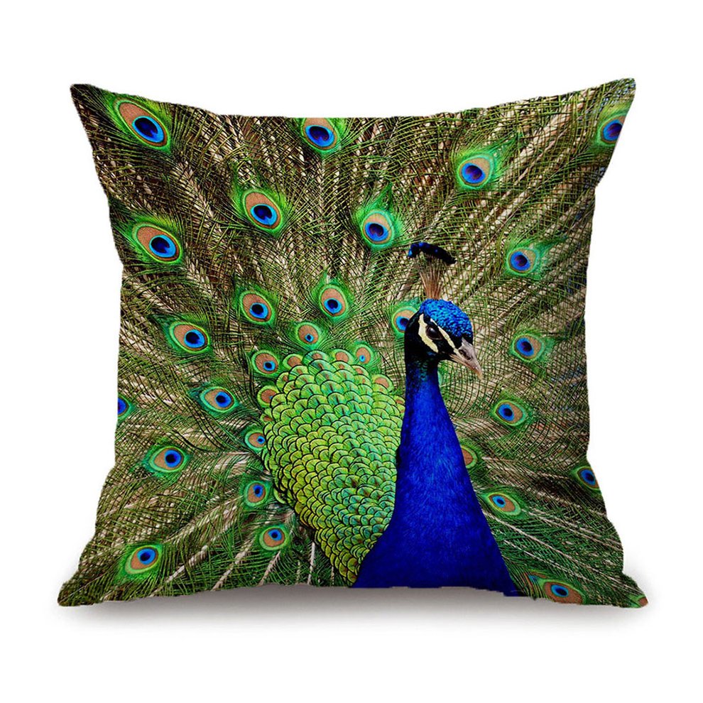 Green Peacock Pillow Case Reversible Sequin Glitter Sofa Waist Cushion Cover 45*45cm Walmart