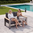 thumbnail image 2 of LazySunsets Aluminum Patio Furniture Set 2 Seats, Dark Gray, 2 of 9