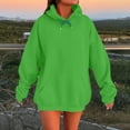thumbnail image 2 of Women'S Oversized Hooded Sweatshirt, Cozy Plush Drop Shoulder Long Sleeve, Winter Warm Fleece Pullover, Casual Streetwear Wrm Clothes For Women Jackets Cardigan (XXL, Green) ZMTing, 2 of 5