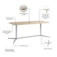thumbnail image 2 of Scranton & Co Wood 72W Office Conference Table with Metal Base in Natural Elm, 2 of 7