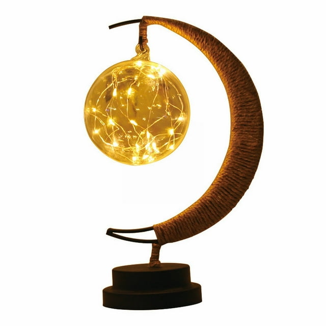Decorative Night Light For Bedroom And Living Room Glass Moon Star LED Lamp Battery Powered Handmade Craft Idea Nightlight Cover Plate Color Changing Night Light Star Projector Night Light Induction