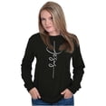 thumbnail image 4 of Jesus Christ Cursive Christian Women's Long Sleeve T Shirt Brisco Brands S, 4 of 6