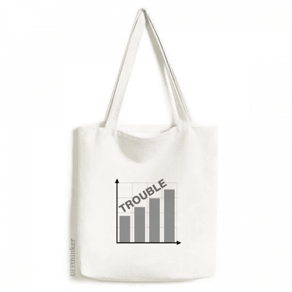 Trouble Increases Difficult Life Tote Canvas Bag Shopping Satchel Casual Handbag