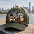 thumbnail image 4 of 911 Memorial Unisex Baseball Cap, Honoring The Heroes 3D Printed Patriotic Hat, We Will Never Forget Adjustable Casual Hat for Men and Women, 4 of 5