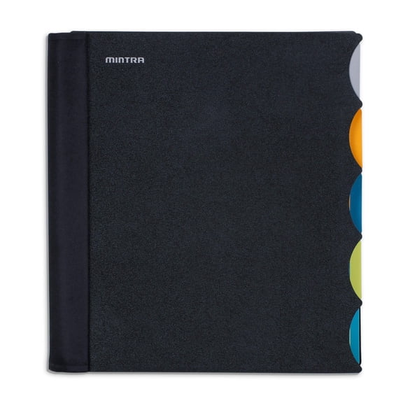 Mintra Home Durable Premium Spiral Notebook, 8.5" x 11", Black, 5 Subject