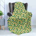 thumbnail image 4 of Mint Soft Flannel Fleece Blanket, Hipster Modern Lemon Leaves Freshness Fruit Healthy Tropical Illustration, Cozy Plush for Indoor and Outdoor Use, 50" x 60", Green Yellow and White, by Ambesonne, 4 of 5
