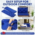 thumbnail image 2 of 2-3 Seater Porch Swing Cushions with Backrest 60 x 40 x 4 Inch Thick Outdoor Waterproof Bench Pad Patio Swing Replacement Cushion, Split Design, Soft for Garden, Lawn, Backyard(Navy Blue), 2 of 18