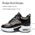 thumbnail image 2 of Women's Fashion Wedge Sneakers - Hidden Heel Height Platform Shoes with Glitter Detail, 2 of 6