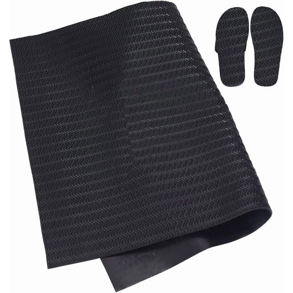 1Pc Black Shoe Rubber Sole Sheet 3mm Thick Rubber Non-Slip Shoes Pad Shoe Repair Supplies Rectangle DIY Sole Protectors Shoes Soles Repair Soling Sheet Insert Boots Care 14.9x22.1inches Black