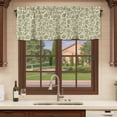 thumbnail image 6 of Green Floral Curtain Valances for Windows, Kitchen Valance Window Treatments Panel 2 Pack, Vintage Rustic Botanical Spring Rod Pocket Short Curtains for Bathroom Bedroom 42 x 18 Inch, 6 of 8