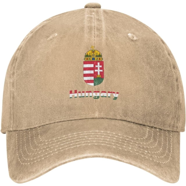 National Emblem Hungary Hungarian Ponytail Hats Washed Denim Baseball Cap Adjustable Caps