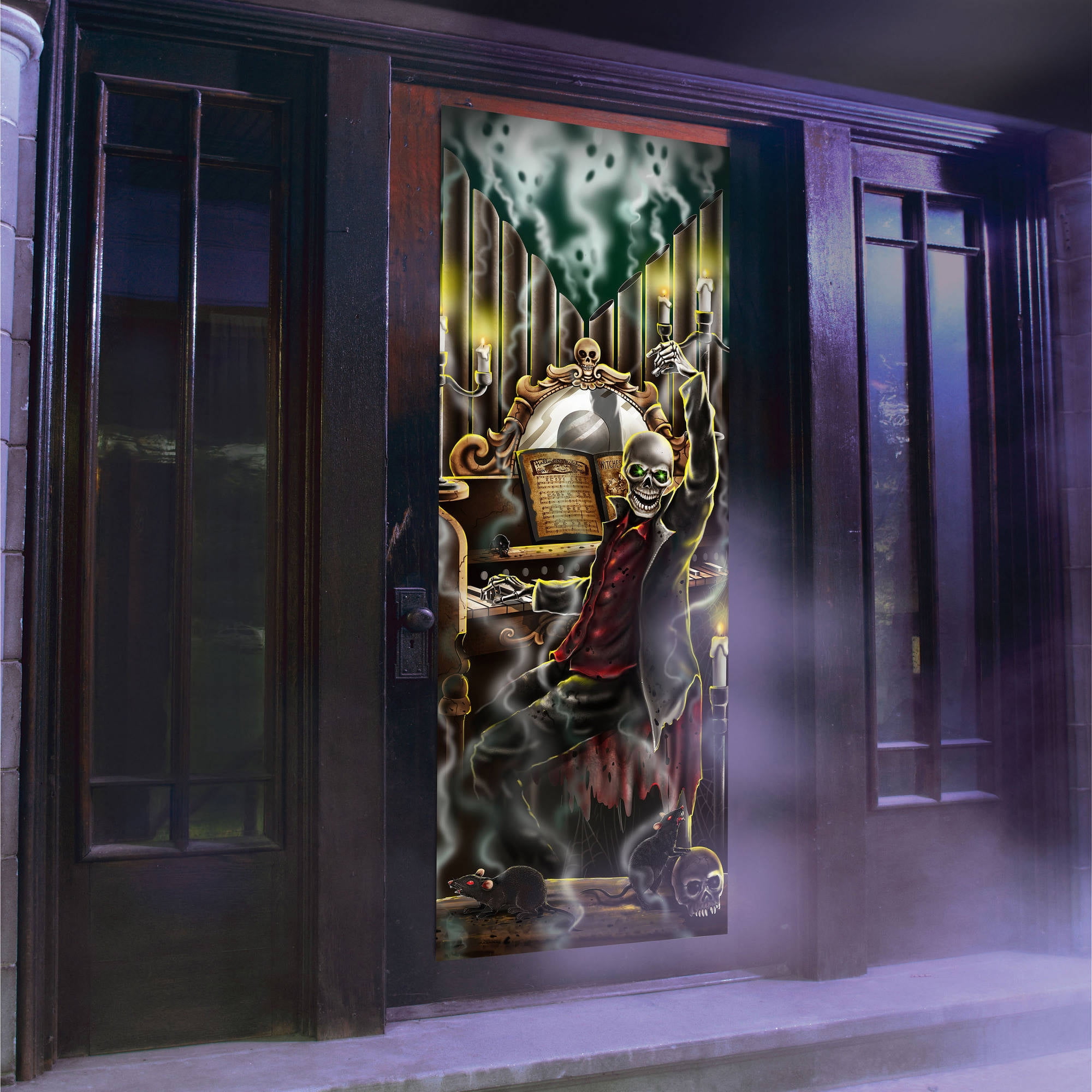 Skeleton Light and Sound Door Panel Halloween Decoration