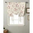 thumbnail image 2 of Flowers Leaves Birds Watercolor Window Curtains Tie Up Curtains for Kitchen Living Room Adjustable Rod Pocket Valances, 2 of 5