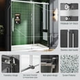 thumbnail image 4 of Shower Door, 48 in W x 72 in Frameless Bypass Sliding Shower Door, Glass Shower Door 5/16" (8 mm) Tempered Glass with Explosion-Proof Film Bath Sliding Door Stainless Steel Chrome, 4 of 9