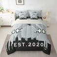thumbnail image 2 of Manfei Rugby City Silhouette Bedding Twin Size,Sports Theme Comforter Sets with Sheets,Las Vegas Bedding Sets Twin Size For Teens,Ultra Soft Bedroom Decor Reversible,7pcs, 2 of 7