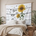 thumbnail image 3 of Sunflower Tapestry for Bedroom Wall Hanging Tapestry, Pastoral Farmhouse Botanical Floral Wooden Ceiling Backdrop Tapestries Poster Blanket Wall Decor for Teens Room Living Room Dorm 59" x 90", 3 of 8