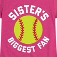 thumbnail image 3 of Instant Message - Biggest Fan Sister - Girls Fitted Short Sleeve Tee, 3 of 6