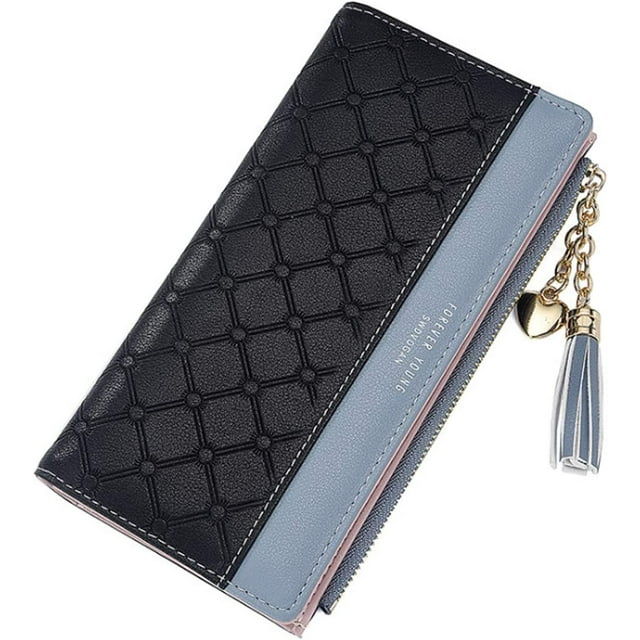 Women PU Leather Wallet Long with Tassel Decoration Multi Slots