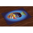 thumbnail image 1 of Ambesonne Ocean Place Mats Set of 4, Tropical Exotic Sea Fish, Standard Size, Multicolor, 1 of 4