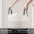 thumbnail image 4 of Inadays Laundry Basket 51L Large Clothes Laundry Hamper Woven Cotton Rope Tall Laundry Bag Baskets Toy Storage Organizer Collapsible Storage Basket for Blanket, Toys, Clothes, Pillows, Gradient Black, 4 of 9