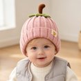 thumbnail image 7 of KPOPLK Pumpkin Knit Beanie Hat Infant Kids Toddler Boys Girls Cute Halloween Hat(One Size,Pink), 7 of 7