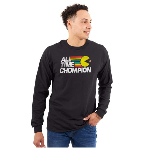 PACMAN Champion Hungry Foodie Long Sleeve TShirt Men Women Brisco Brands S