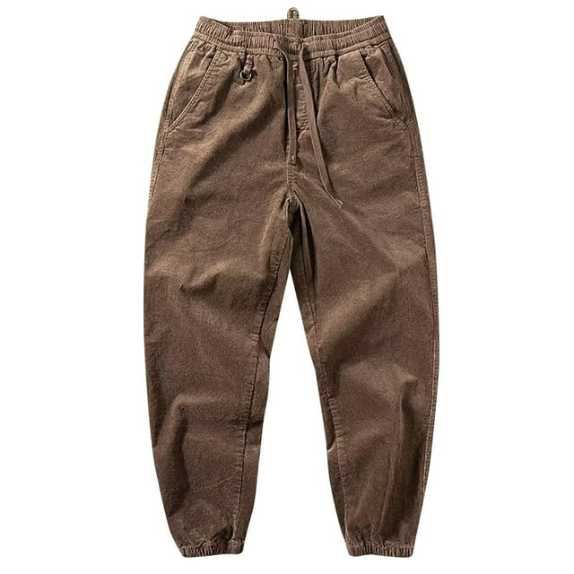 Pantalones ligeros de felpa para hombre: pantalones deportivos de punto de invierno, modernos e informales, cintura con cordón, puños elásticos, corte holgado, para hacer ejercicio, deporte o uso i