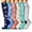 6 Pairs Multicolor 1, variant on Compression Socks for Women: 20-30 mmhg Circulation knee high stockings for Sports Travel Flight Running, 6 Pairs,L,6 Pairs Multicolor 1