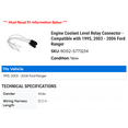thumbnail image 2 of Engine Coolant Level Relay Connector - Compatible with 1995, 2003 - 2006 Ford Ranger 2004 2005, 2 of 2