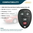 thumbnail image 2 of AKS KEYS New Replacement Keyless Remote Fob for Chevrolet Buick Cadillac 2006 - 2016 OUC60221, 2 of 6